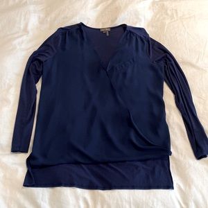 Vince Camuto blue v neck top. Size small.